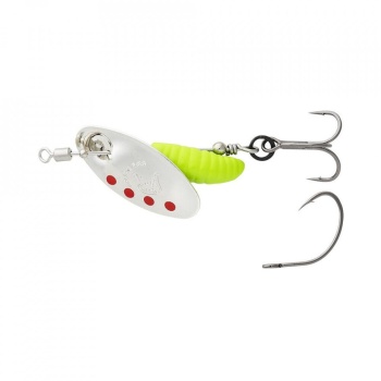 LINGURITA ROTATIVA SAVAGE GEAR SPINNER GRUB NR.1 3.8G SINKING SILVER RED LIME - Img 2