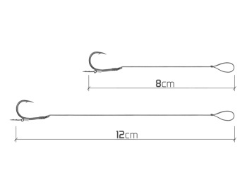 MONTURA DELPHIN BRAIDED STING FEEDER RIG / 10BUC 8CM / 0.14MM / TURNER #8 - Img 3