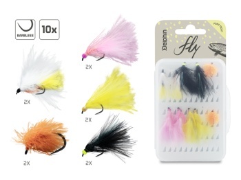 SET MUSTE ARTIFICIALE DELPHIN FLY / 10BUC POND TROUT
