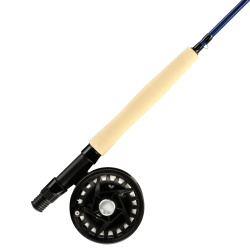 SET PESCUIT LA MUSCA SHAKESPEARE CARBON ROD, REEL, LINE, LEADER, FLYBOX & FLYS COMBO 8' 4PC / 5/6 WF6+56 (20LB NYLON BACKING)