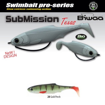 SHAD BIWAA SUBMISSION 4 10CM 28 GOLD PERCH 4BUC/PLIC