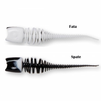 SHAD EFFZETT GARLIC TROUT 6CM UV WHITE BLACK 10BUC/PAC