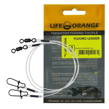 STRUNA FLUOROCARBON ORANGE FLUORO LEADER 2BUC 30CM, 7.7KG