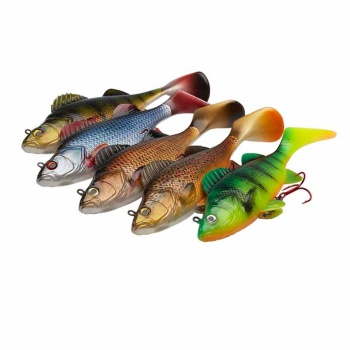 SWIMBAIT NATURAL PERCH PADDLE TAIL DAM EFFZETT 140MM 47G FIRE PERCH - Img 2