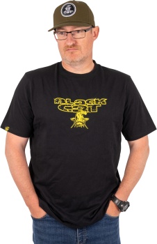 TRICOU BLACK CAT DISTRESSED LOGO BLACK TEE XXXL