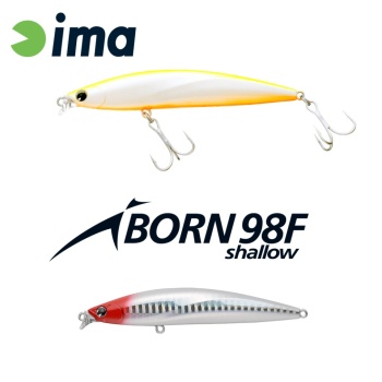 VOBLER IMA IBORN 98F SHALLOW 98MM 13GR 001 RED HEAD
