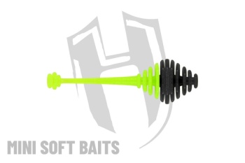 WORM HERAKLES RINGO TAIL 50mm CRAB Black Chartreuse