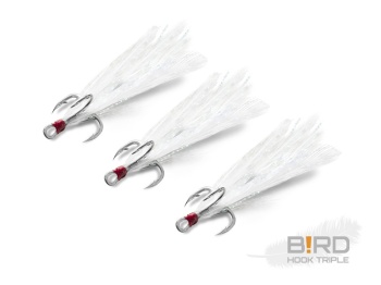 ANCORA DELPHIN BIRD HOOK TRIPLE / 3BUC PENE ALBE #4 - Img 2