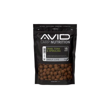 BOILIES AVID CARP CRAB TUNA & SPIRULINA 15MM 1KG