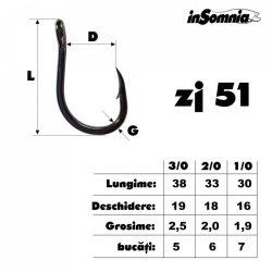 CARLIG INSOMNIA ZJ51 MARIME 1/0, 7 BUC/PLIC