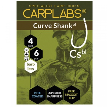 CARLIG KONGER CARPLABS® CURVE SHANK BARBLESS NO.4 TITANIUM GREY RINGED 6BUC