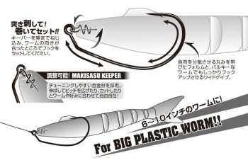 CARLIGE OFFSET DECOY WORM 30M MAKISAGU MAGNUM NR.10/0 2BUC/PLIC - Img 3