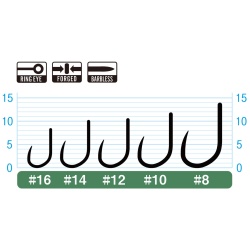 CARLIGE OWNER FDH-5 BARBLESS ISEAMA W/EYE BLACK CHROME NR.8, BUC/PAC 9