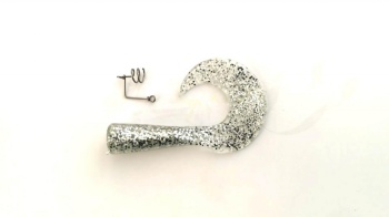 COADA DE SCHIMB VOBLER STRIKE PRO WOLF TAIL JR. SILVER GLITTER