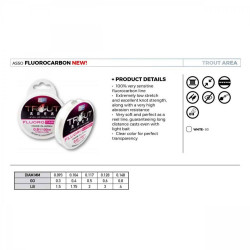 FIR ASSO TROUT AREA FLUOROCARBON 100M 0.117MM WHITE