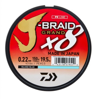 FIR TEXTIL DAIWA J-BRAID GRAND X8 BLUE 006MM/5KG/135M - Img 2
