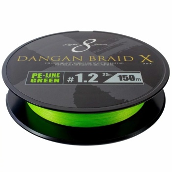 FIR TEXTIL MAJOR CRAFT DANGAN BRAID X 8X 150m #1.0 20lb Fluo Green - Img 2