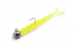 GRUB MUSTAD AJI SPLIT TAIL 5CM CLEAR CHARTREUS 12BUC/PL