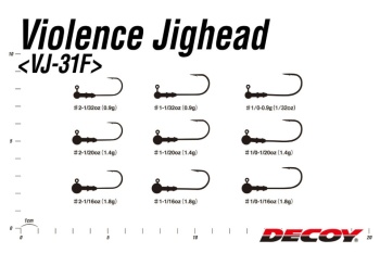 JIG DECOY VJ-31F VIOLENCE JIGHEAD NR.1/0 0.9GR 5BUC/PLIC - Img 4
