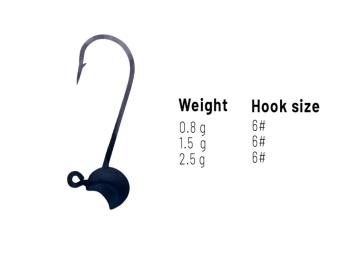 JIG HERAKLES APPLE JIG HEAD 6 2.5gr Matt Black - Img 2