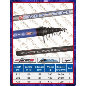 LANSETA BOLOGNEZA COLMIC KOMBAT ROCK 5.2M 100GR Lift 9kg - Img 3