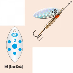 LINGURITA ROTATIVA 2 8GR SWIMY INLINE SPINNER WILLOW I01 BLUE DOTS
