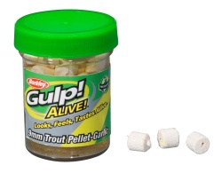 PELETE PASTRAV BERKLEY GULP ALIVE TROUT PELLET 9MM GARLIC CHARTREUSE