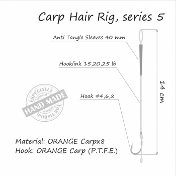 RIG CRAP ORANGE SERIES 3 NO.4 25LB CRAP HAIR RIGS - Img 2