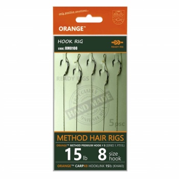 RIG FEEDER ORANGE SERIES 1 NO.8 15LB METHOD HAIR RIGS - Img 3