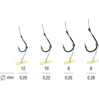 RIG METHOD FEEDER PE FAST STOP KAMATSU CHINU MONOFILAMENT 5BUC 10CM, NR.12, 0.20MM - Img 2