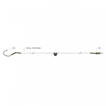 RIG SOMN 80CM 36.3KG KONGER DREAD CAT® CARLIG RATTLE SNAKE 4/0 1BUC