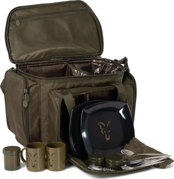 SET PICNIC CU GEANTA FOX VOYAGER COOLER FOOD BAG OLIVE 55X41X38CM