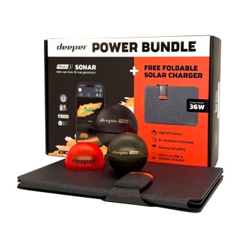 SET SONAR DEEPER SMART CHIRP+ 3.0 + INCARCATOR SOLAR 36W
