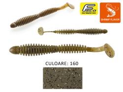 SHAD TIEMCO LOCOISM FLEXY SHAD 3 7.6CM CULOARE 160 SMOKE/BK&SLF 9BUC/PLIC