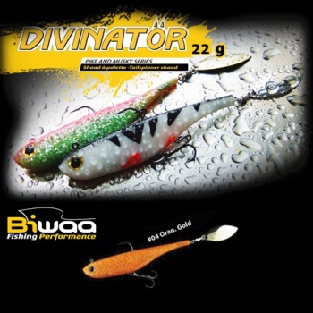 SPINNERTAIL BIWAA DIVINATOR JUNIOR 14CM 22GR 04 ORANGE GOLD