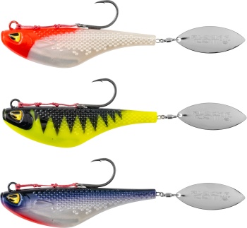 SPINNERTAIL BLACK CAT MAD FLASH SPIN TAIL 14CM RED HEAD - Img 5