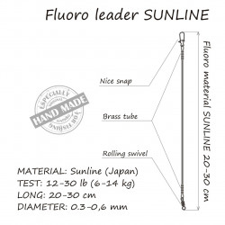 STRUNA FLUOROCARBON ORANGE 0.60MM 14KG 50CM