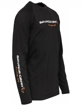 TRICOU SAVAGE GEAR SIGNATURE LOGO LONG SLEEVE BLACK CAVIAR MAR.L - Img 3