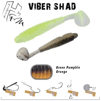 VIBER SHAD HERAKLES 3 7.6cm GREEN PUMPKIN ORANGE
