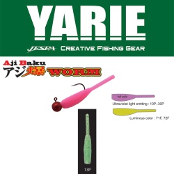 WORM YARIE JESPA AJIBAKU WORM 690 1.2 3CM CULOARE 13P CLEAR GREEN 10BUC/PLIC