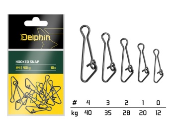 AGRAFĂ DELPHIN HOOKED / 10 BUC NR.4 / 40KG