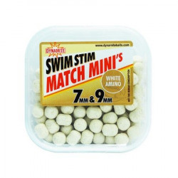BOILIES & DUMBELLS DYNAMITE BAITS SWIM STIM MATCH MINIS 7MM & 9MM - WHITE AMINO