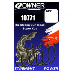 CARLIG OWNER 10771 2X-STRONG GUN BLACK SUPER KUE NO: 5/0 BUC/PAC 5