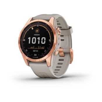 CEAS GARMIN FENIX 7S SOLAR ROZ AURIU / SAND 42MM