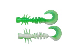 CREATURA BERKLEY POWERBAIT POWER CURLY 55MM SPRING GREEN / WHITE