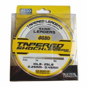 FIR ASSO TAPERED SHOCK LEADER CLEAR 0.25/0.45MM 15M