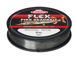 FIR MONOFILAMENT BERKLEY FLEX PIKE DEADBAIT 300M/327YD, 0,35MM, 8,7KG/19LB GREY