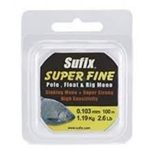 FIR MONOFILAMENT SUFIX SUPER FINE 50M 0.053MM / 1.0LB / CRYSTAL CLEAR