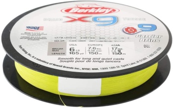 FIR TEXTIL BERKLEY X9 BRAID VERDE FLUO 006MM/6,4KG/150M
