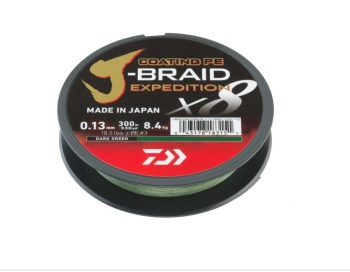 FIR TEXTIL DAIWA J-BRAID EXPEDITION X8E 0.18MM/12,3KG/300M VERDE